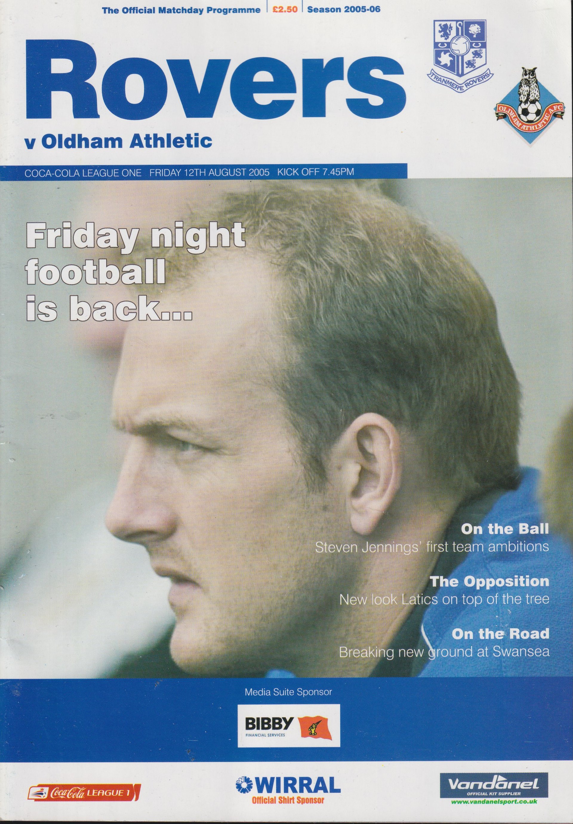 Tranmere Rovers v Oldham Athletic match programme